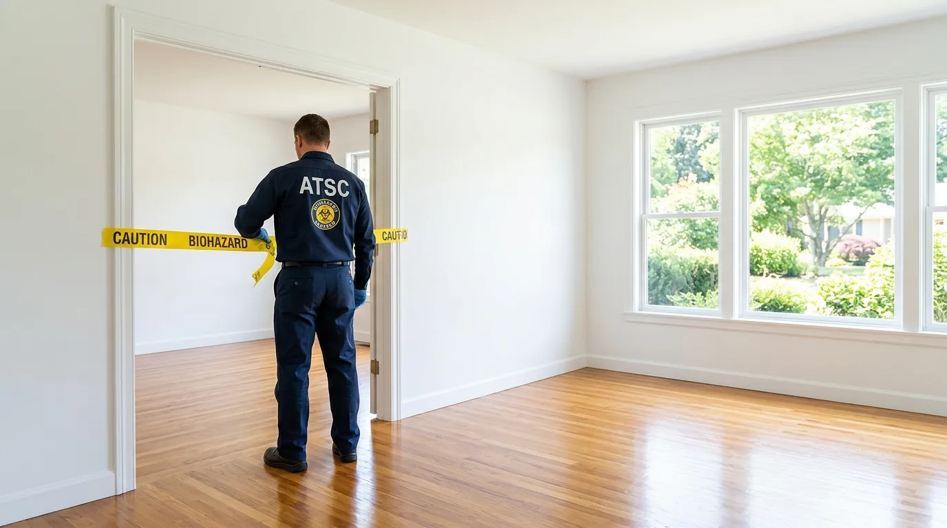 Certified biohazard cleanup crew performing Decomposition Cleanup in Moreno Valley